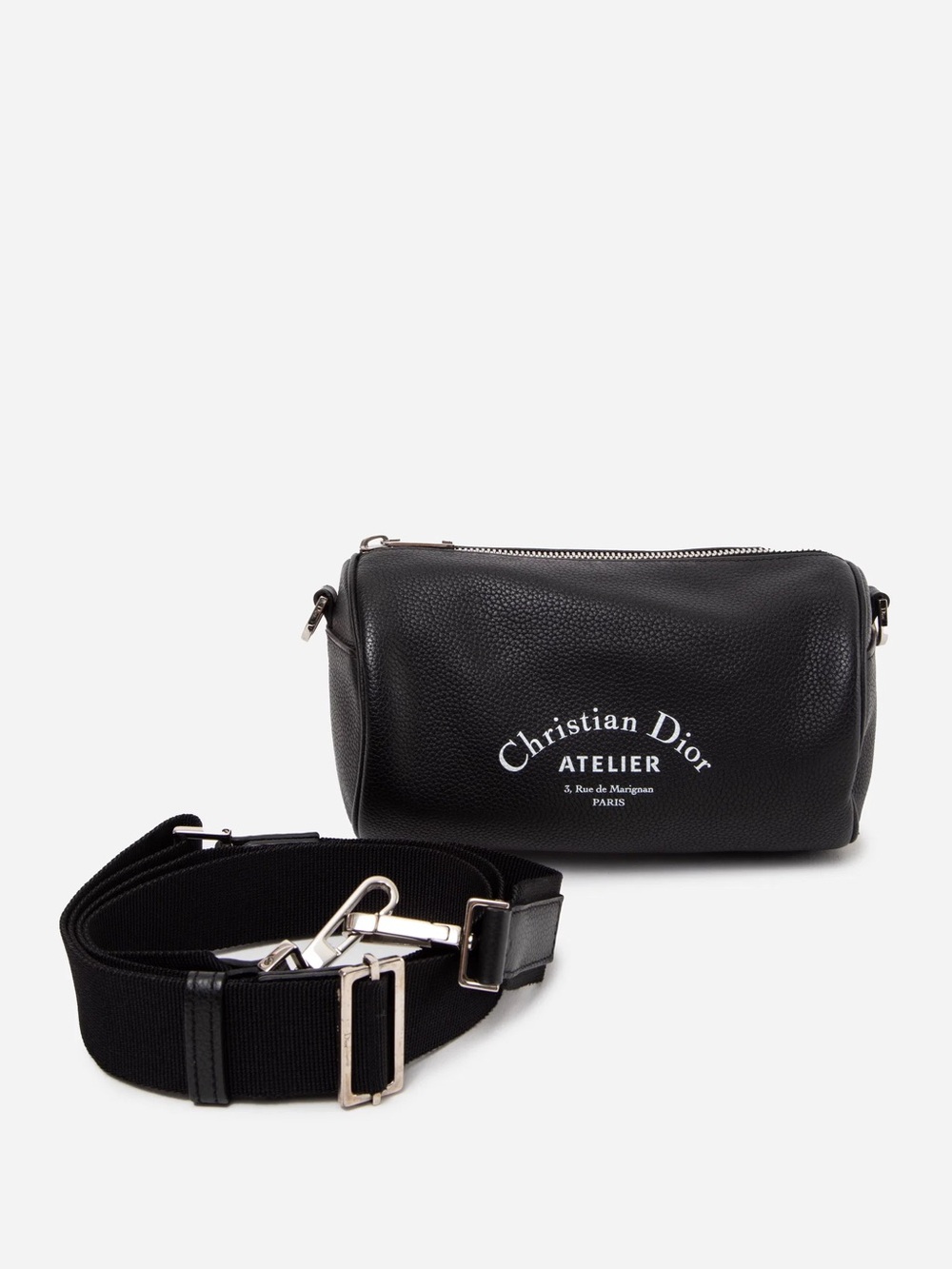 Christian Dior 2018 Black Calfskin Mens Roller Atelier Messenger Bag
